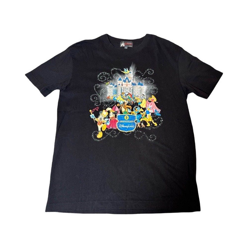 Hong Kong Disneyland 1st Anniversary Mickey Castle Graphic‎ T-Shirt Black Medium